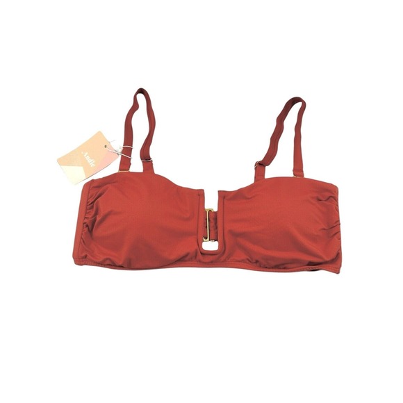 Andie The Last Splash Cartagena Bandeau Top Women’s sz M In Terracotta - Picture 2 of 7